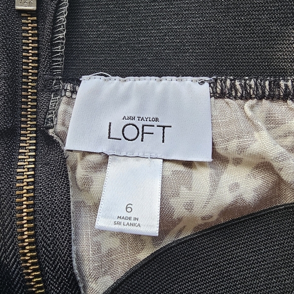 Ann Taylor loft linen mini skirt Bubble taupe white elastic size 6 - Picture 5 of 6